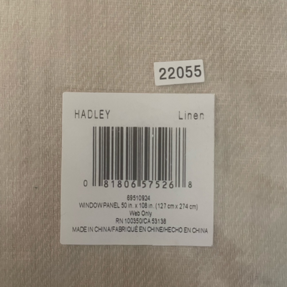 Bee & Willow Hadley 108 inch 100% Blackout Curtain in Linen.